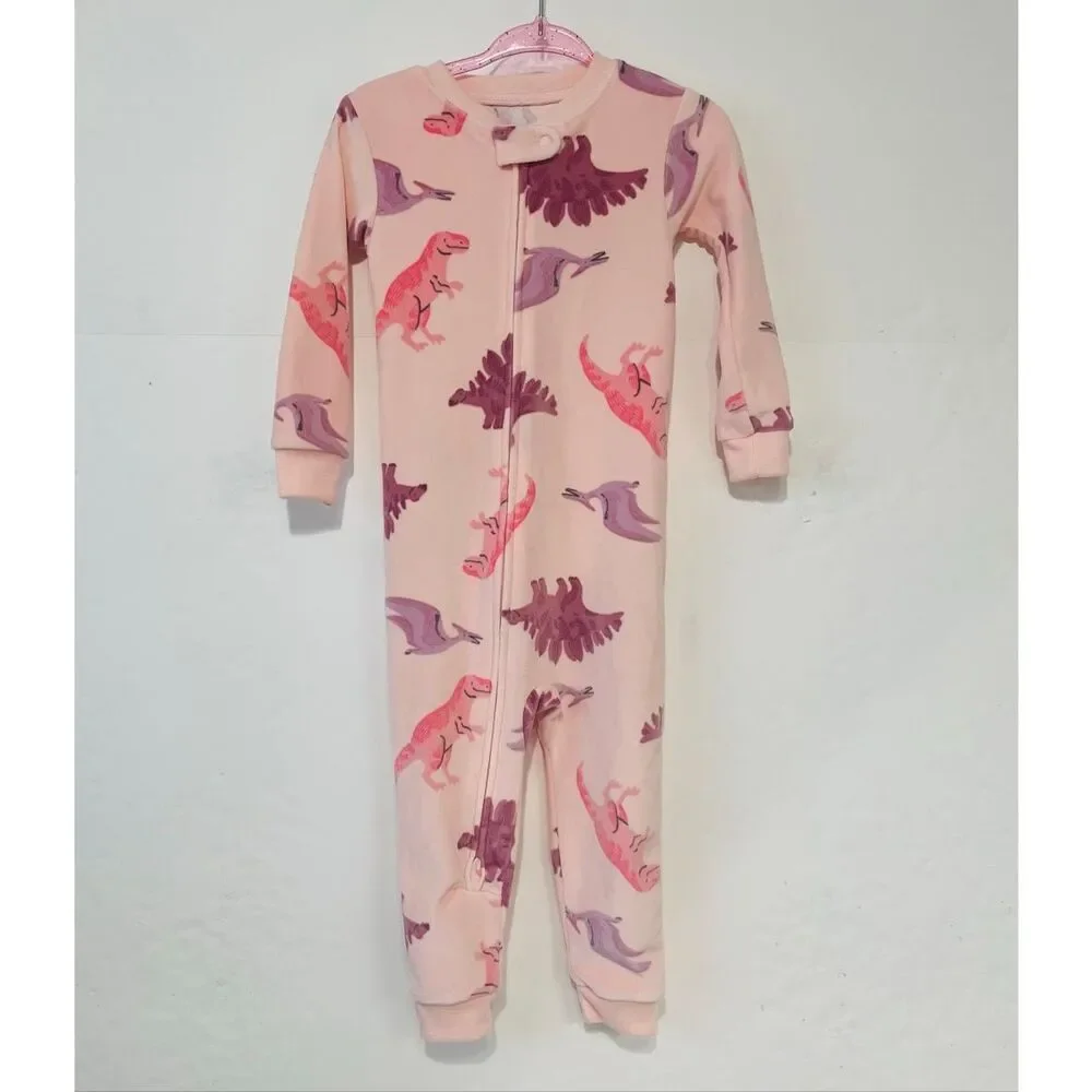Carter’s Footed Pajamas Pink Dino Print Size 18 Months NWOT